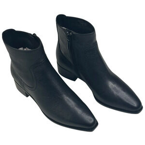 COLE HAAN Naia Black Leather Ankle Boots Womens Size 7B Side Zip New $200 C